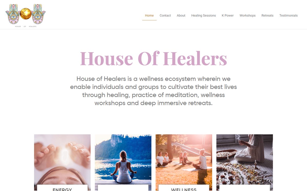 House of Healers website screenshot